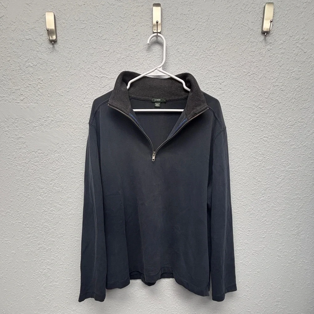 Men's J. Crew Sz Large Navy Blue Zip Sweater, GUC